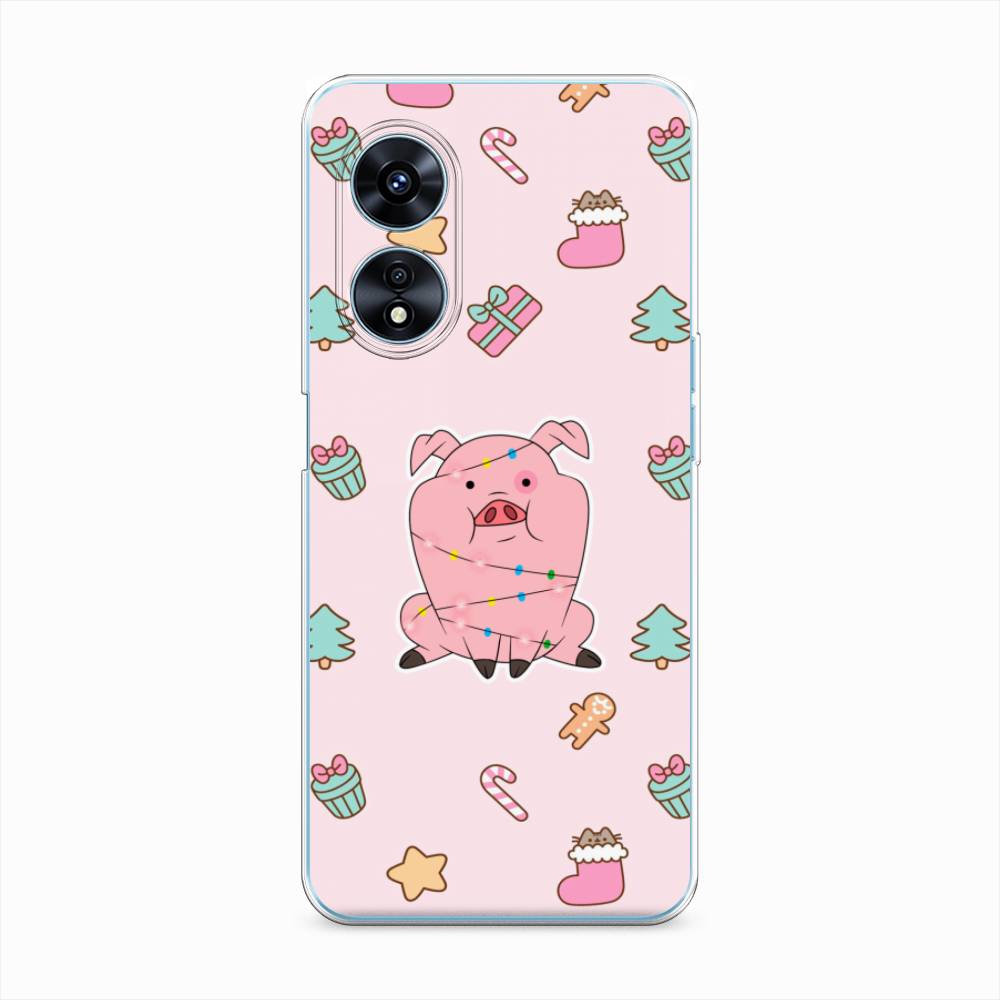 

Чехол на Oppo A97 "Розовая свинка", Розовый;зеленый, 2511050-5