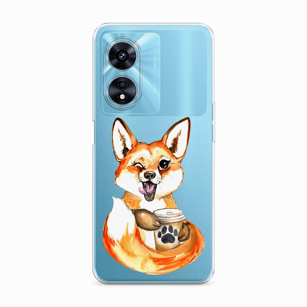 

Чехол на Oppo A97 "Подмигивающая лиса с кофе", Оранжевый;белый;коричневый, 2511050-4