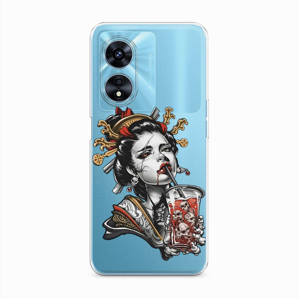 

Чехол на Oppo A97 "Опасная гейша", Красный;черный;серый, 2511050-4