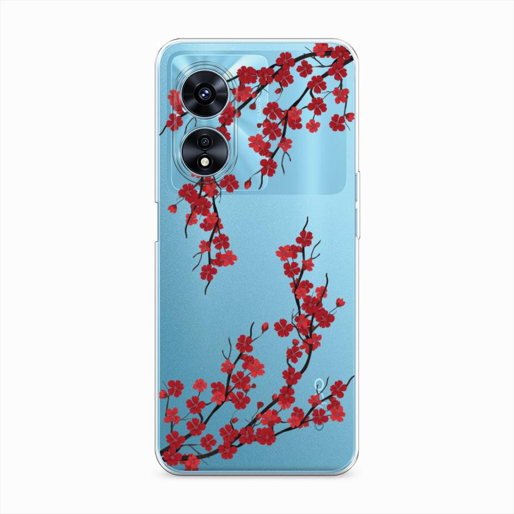

Чехол на Oppo A97 "Красная сакура", Красный;черный, 2511050-2