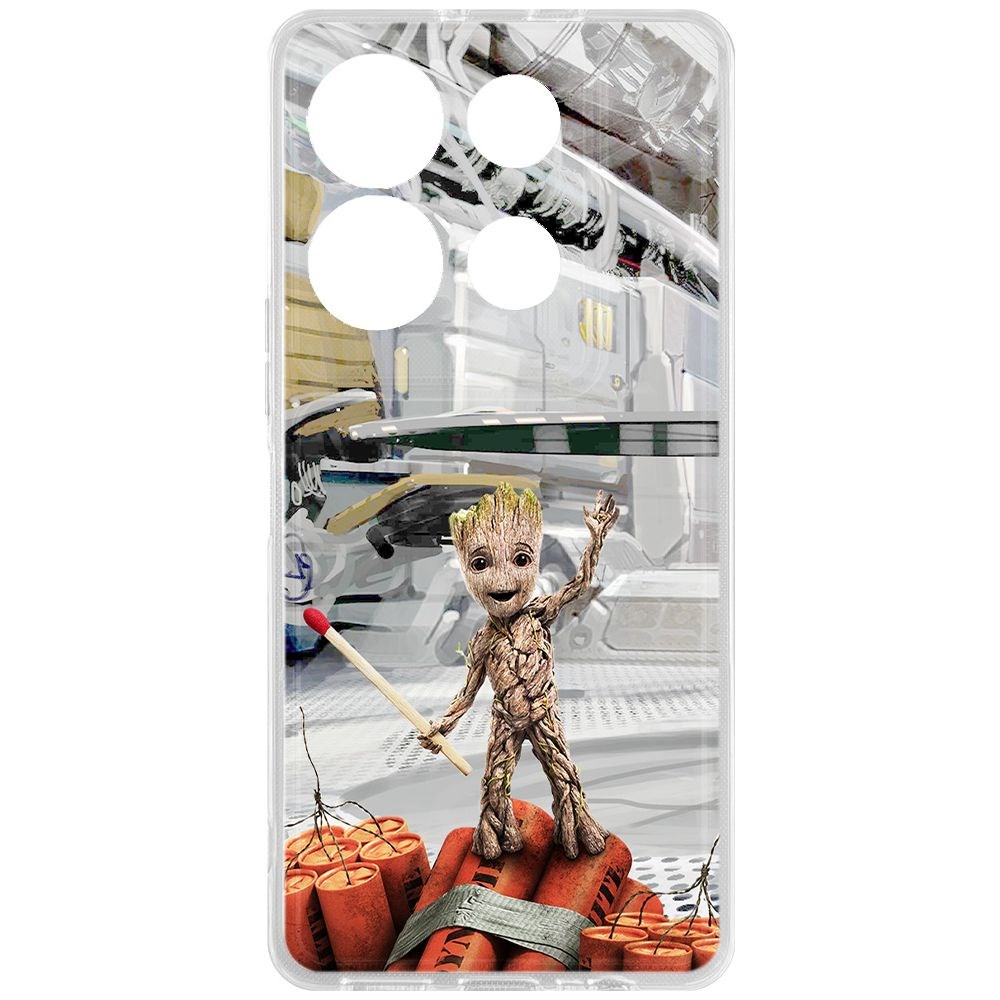 

Чехол-накладка Krutoff Clear Case Стражи Галактики. Малыш Грут для INFINIX Note 30 VIP, Прозрачный