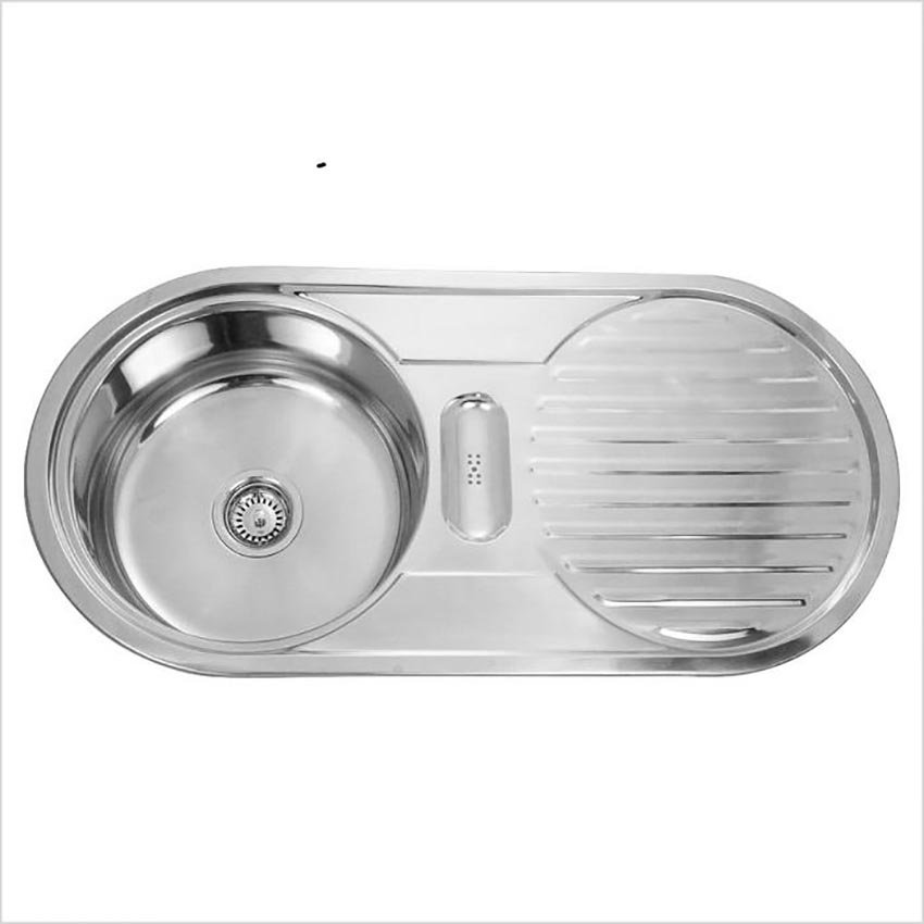 

Мойка для кухни SINKLIGHT 10048А L 0.8/200 из нержавеющей стали, врезная, 100х48 см, Серебристый, 10048А L 0.8/200