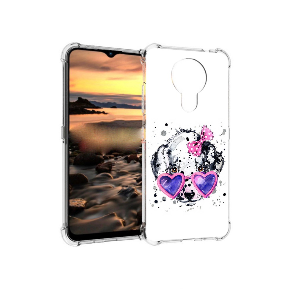 

Чехол MyPads Tocco для Nokia 1.4 долматинец в очках (PT159954.115.337), Прозрачный, Tocco