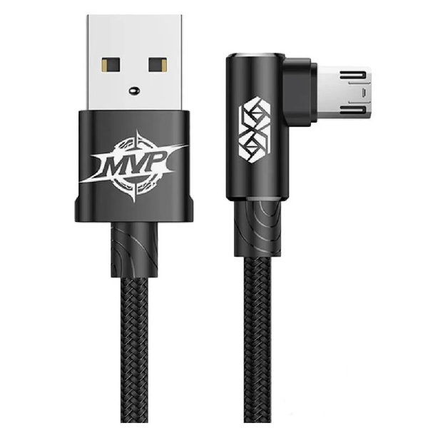 фото Кабель baseus usb micro usb 2m 1.5a mvp elbow угловой черный catmvp-b01