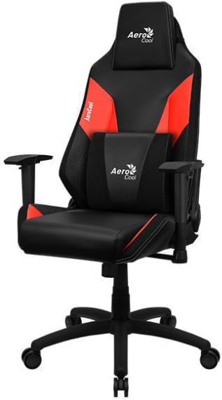 фото Кресло игровое aerocool admiral, на колесиках, искусственная кожа, черный/красный [admiral