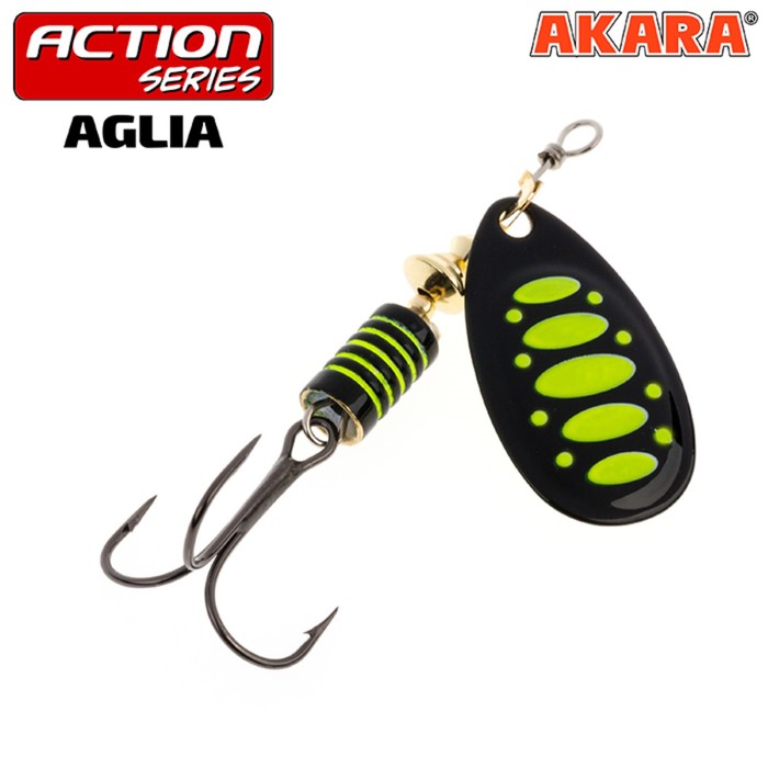 

Блесна вращающаяся Akara Action Series Aglia , 2.5 г, цвет A34, Черный