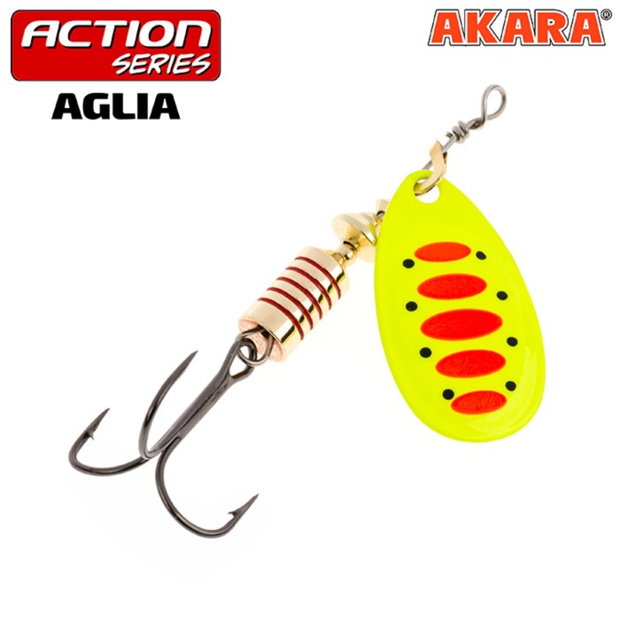 фото Блесна вращающаяся akara action series aglia 1, цвет a33, 4 гр.