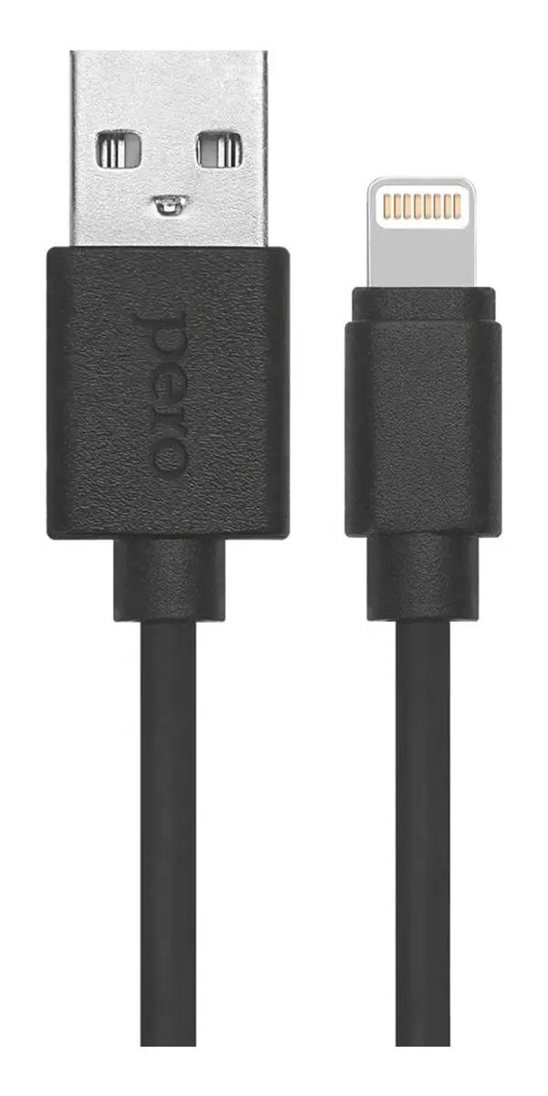 Кабель Pero DC-03 USB - Lightning, 2.4 А, 2 м, черный