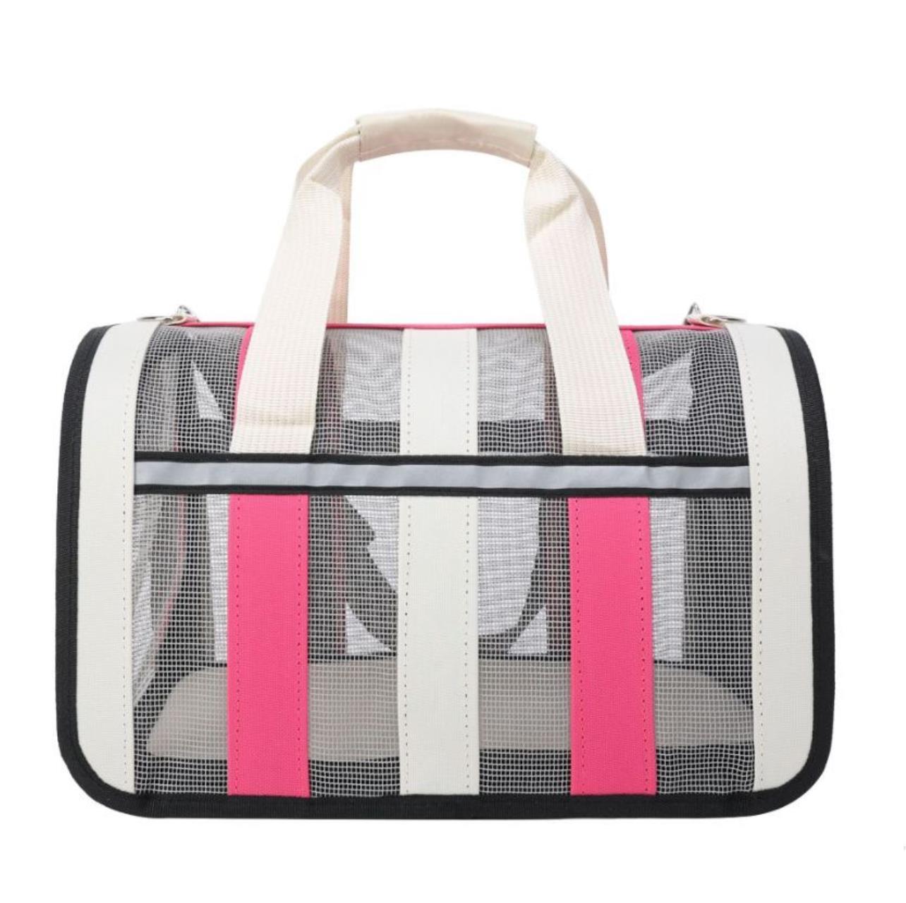 Сумка-переноска для кошек и собак MAKAR, до 7 кг, светло-розовый, нейлон, 48х28 см