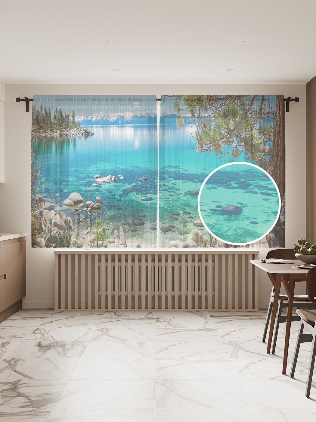 

Фототюль JoyArty "Вид с жаркого пляжа" 145x180см, 2 полотна, лента, 50 крючков, Вид с жаркого пляжа