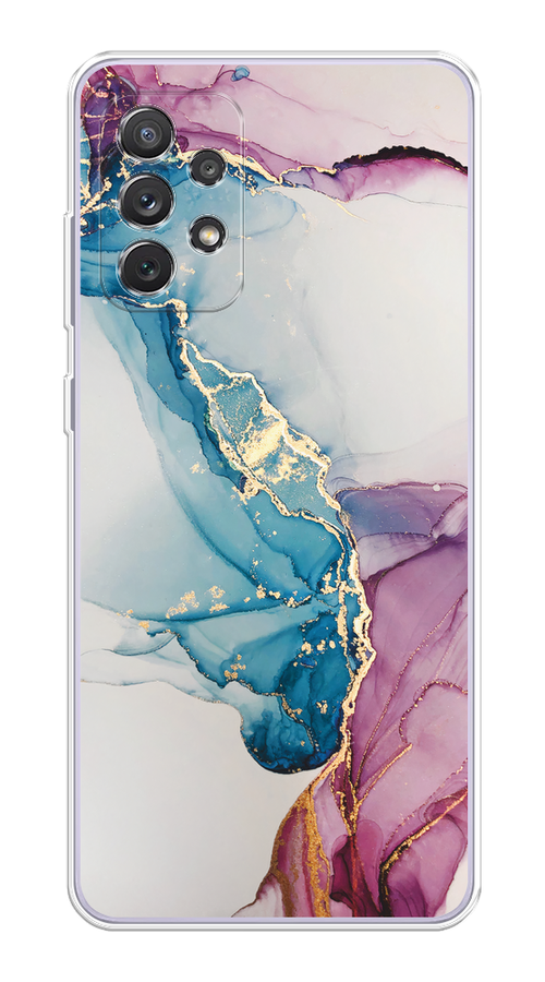 

Чехол на Samsung Galaxy A73 "Розовые разводы рисунок", Синий;розовый;золотистый, 2104650-3