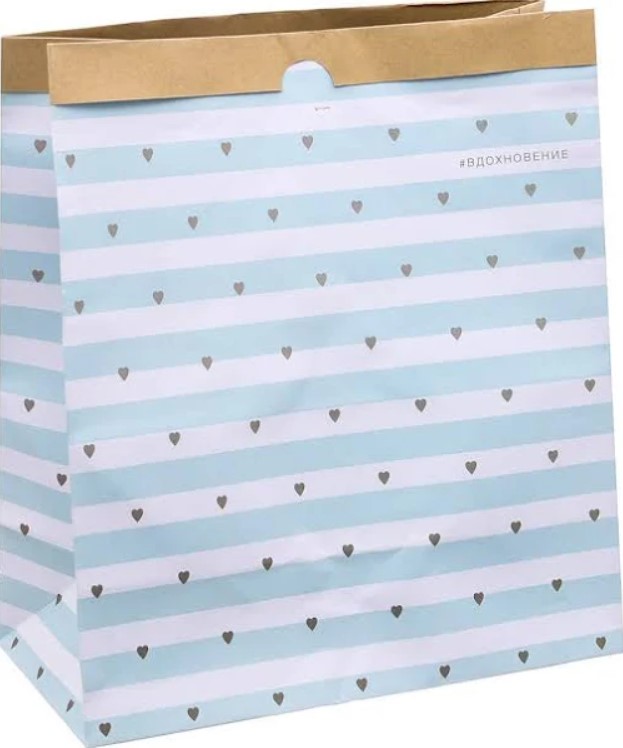 

Пакет крафтовый «Вдохновение», 32  36  16 см Арт Узор, Голубой