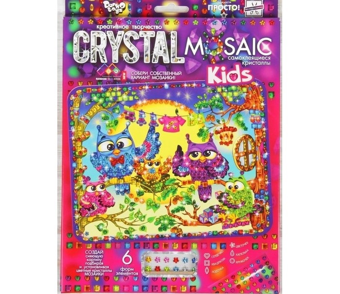 

Набор для творчества Danko Toys Самоклеящиеся кристаллы Совиная семья Crystal Art
