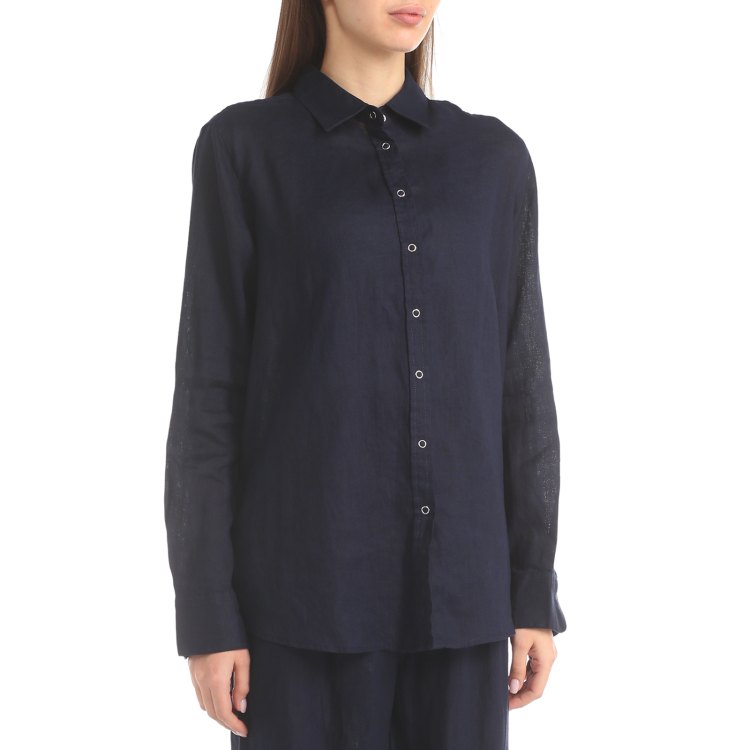 

Рубашка женская Maison David ML2109 синяя XS, Синий, ML2109