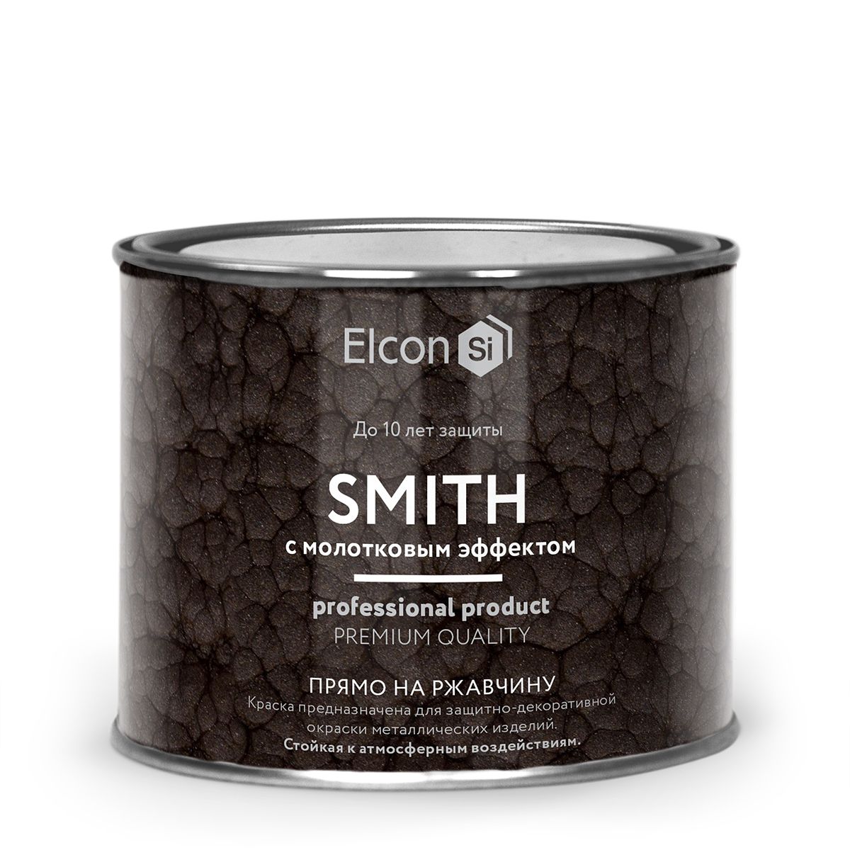 Краска Elcon Smith кузнечная, с молотковым эффектом, чёрная, 400 г краска elcon smith кузнечная с молотковым эффектом серебро 800 г