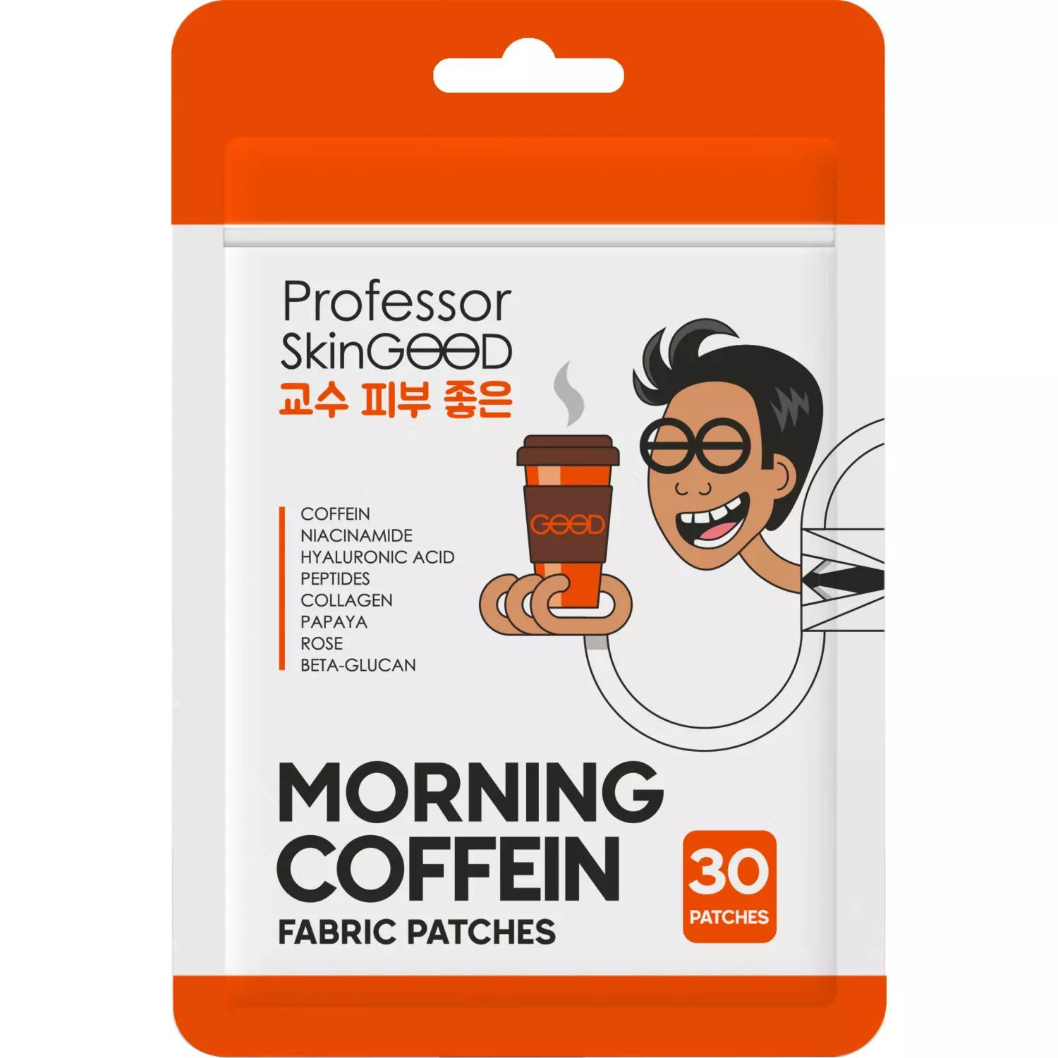 Патчи для глаз Professor SkinGood с кофеином, тканевые, 30 шт. тканевые патчи maskoholic увлажняющие 4 пары