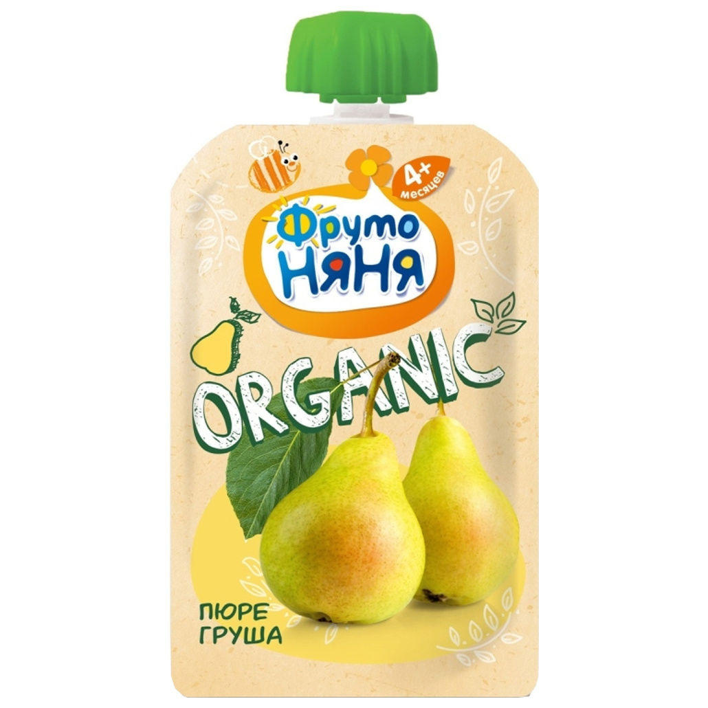 

Пюре фруктовое ФрутоНяня Organic Груша с 4 мес. 90 г пауч, 1 шт., Груша Organic