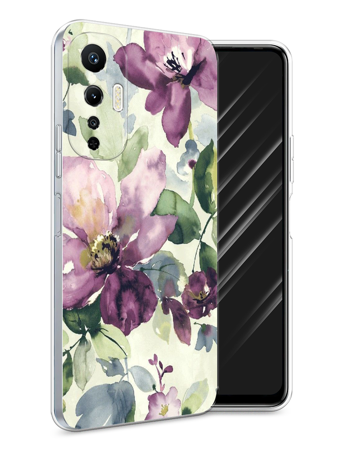 

Чехол Awog на Infinix Hot 20S "Сиреневые цветы-акварель", Фиолетовый, 3103650-10