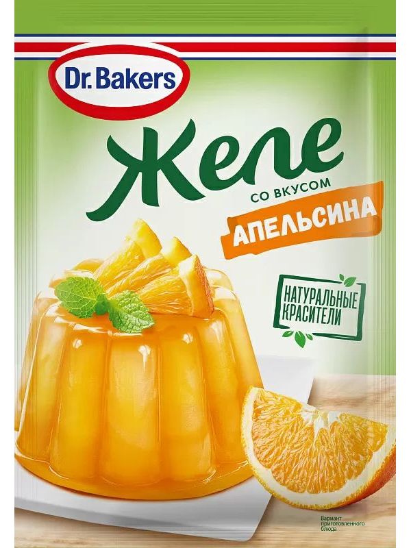 

Смесь для приготовления десерта Dr.Bakers Желе со вкусом апельсина 45 г