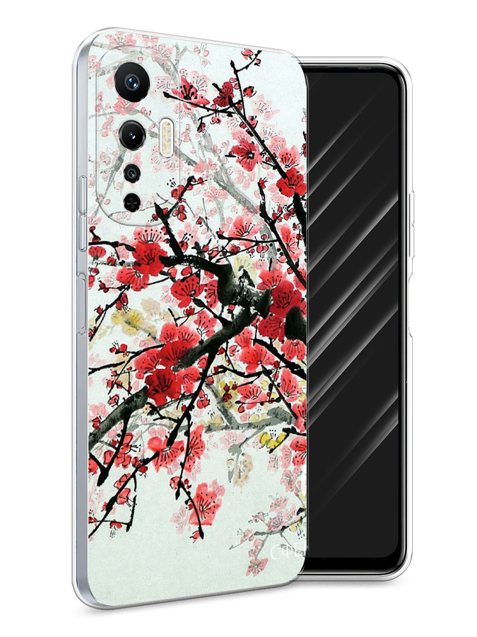 

Чехол Awog на Infinix Hot 20S "Сакура", Розовый;черный, 3103650-4