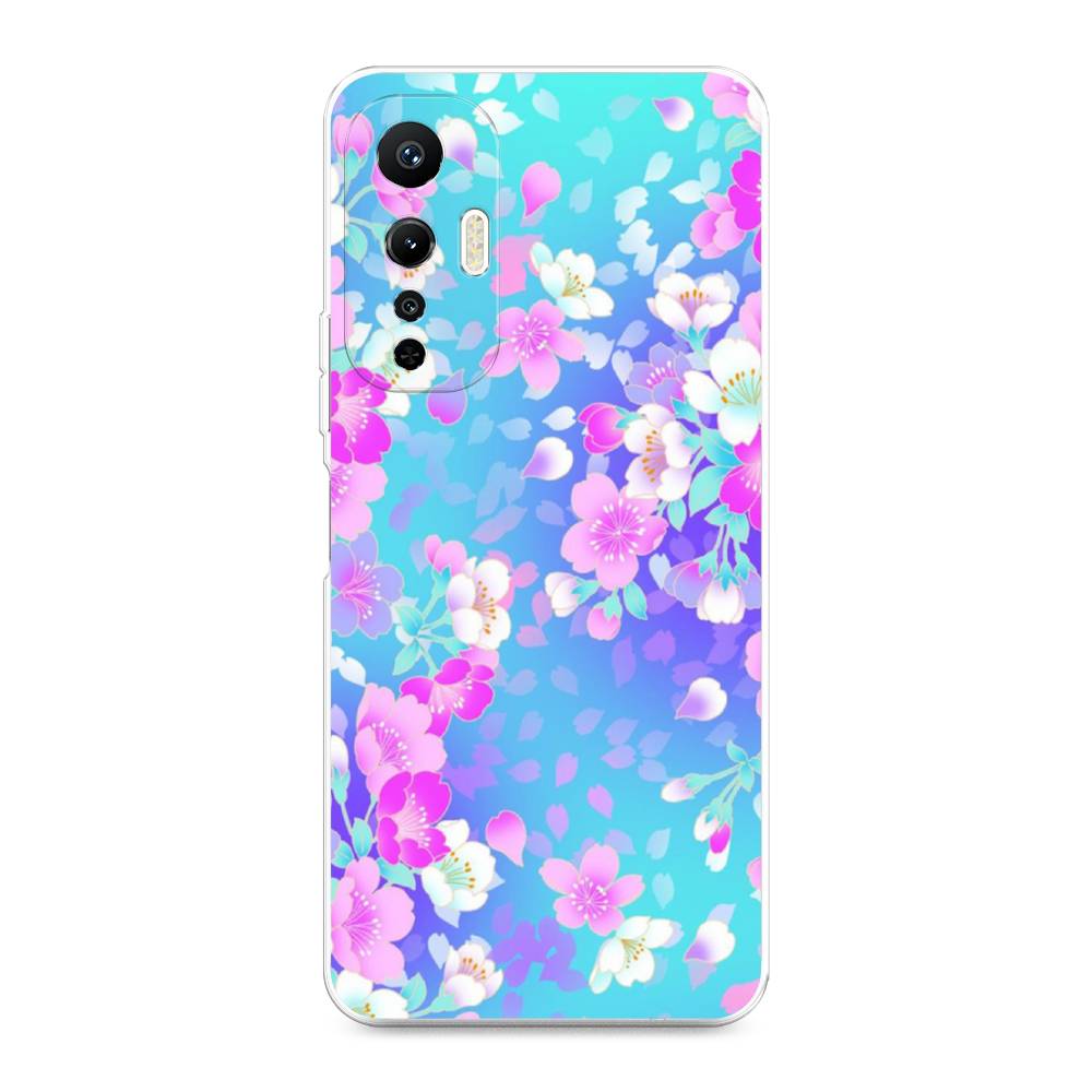 

Чехол Awog на Infinix Hot 20S "Яблоневые цветы", Голубой;розовый;белый, 3103650-8