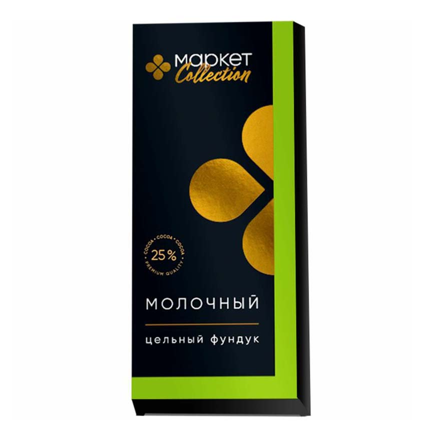 

Шоколад Market Collection молочный с цельным фундуком 100 г