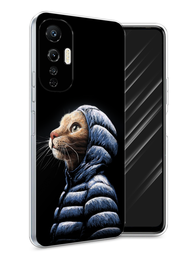 

Чехол Awog на Infinix Hot 20S "Кот в капюшоне", Черный;бежевый;синий, 3103650-2