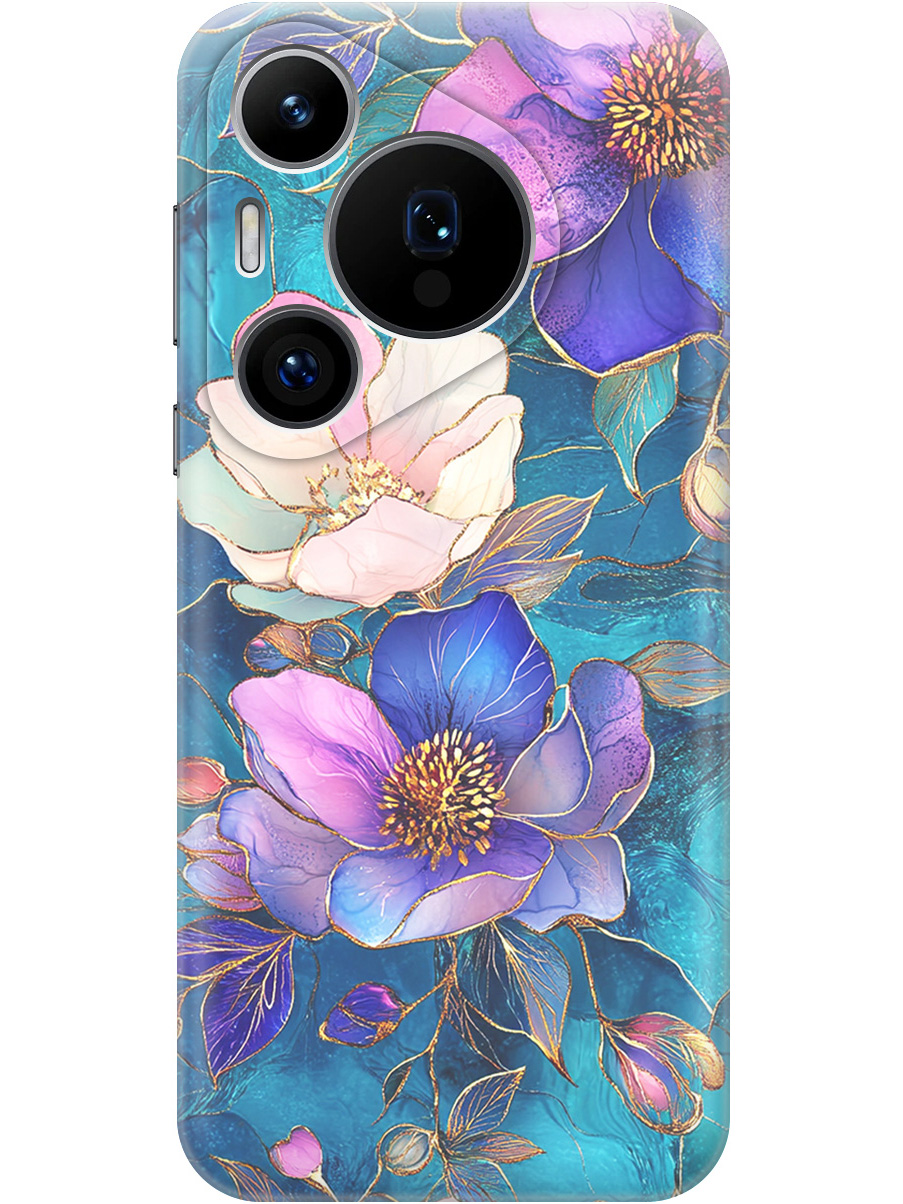 

Силиконовый чехол на Huawei Pura 70 Pro / 70 Pro+ с принтом "Фиолетовые цветы и листья", Прозрачный;белый;синий, 782625223