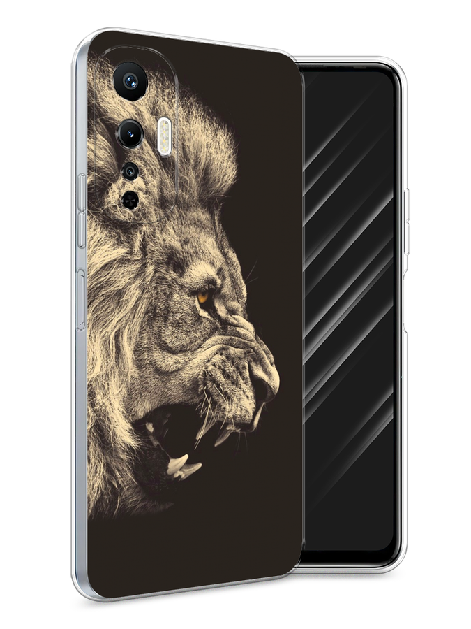 

Чехол Awog на Infinix Hot 20S "Львиный рык 2", Бежевый;черный, 3103650-1