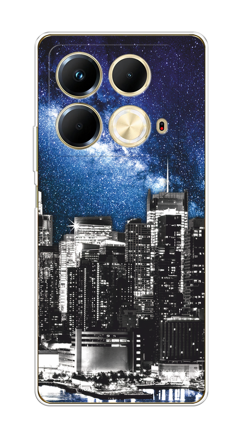 Чехол на Infinix Note 40 "Космический Нью-Йорк", Синий;серый, 3105850-1