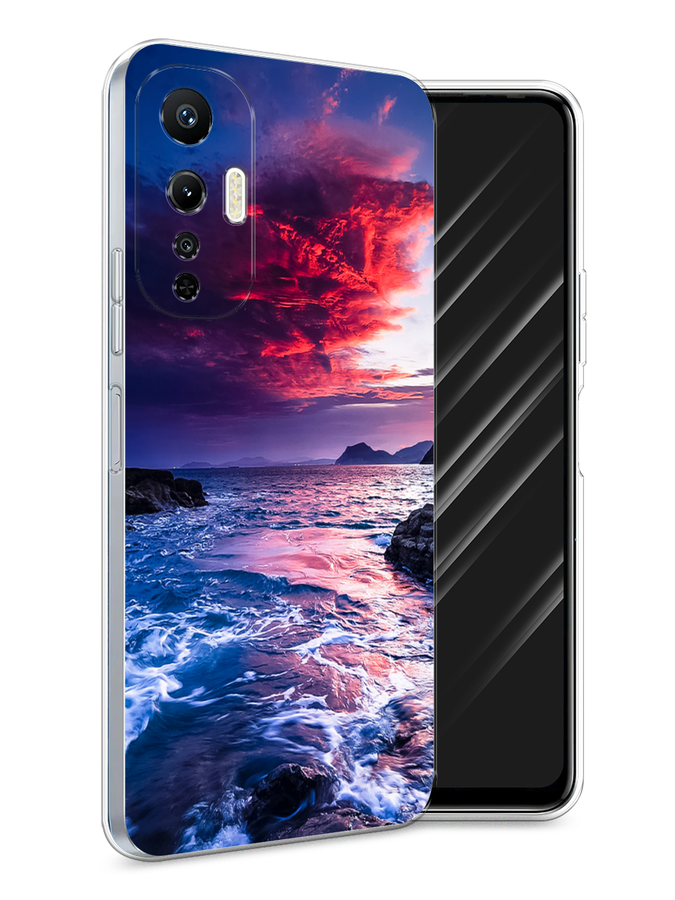 

Чехол Awog на Infinix Hot 20S "Волны 1", Розовый;синий, 3103650-4