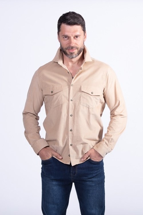 

Рубашка мужская Montana бежевая, 11043Beige