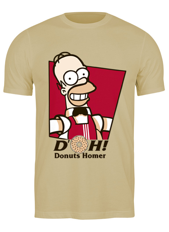 

Футболка мужская Printio Donuts homes бежевая 3XL, Donuts homes