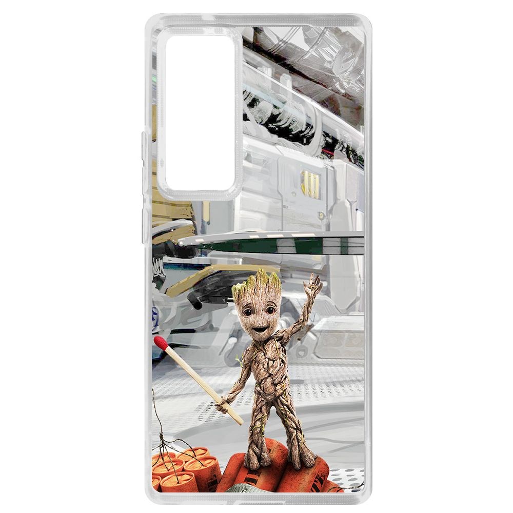 

Чехол-накладка Krutoff Clear Case Стражи Галактики. Малыш Грут для Vivo X60 Pro, Прозрачный