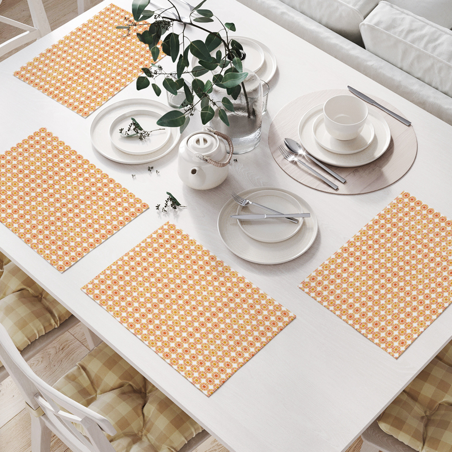 

Комплект салфеток JoyArty "Монохромные абстрактные цветы" (32х46 см, 4 шт.), Монохромные абстрактные цветы