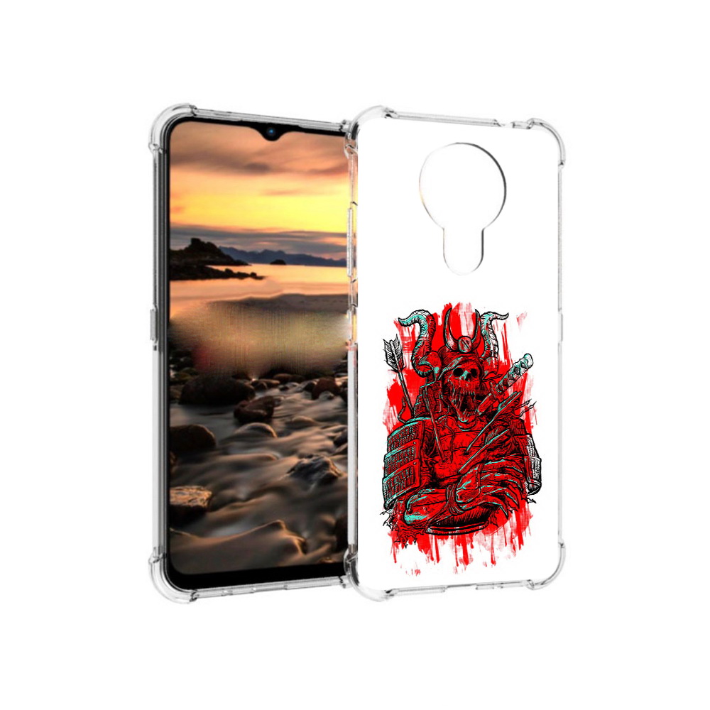 

Чехол MyPads Tocco для Nokia 1.4 красный скелет воин (PT159954.115.413), Прозрачный, Tocco