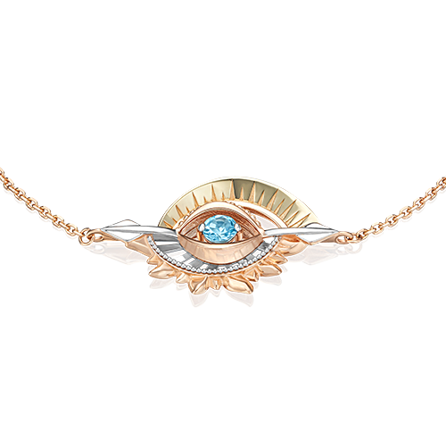 Браслет из золота р17 PLATINA jewelry 05-0681-00-201-1140-75 топаз 57271₽