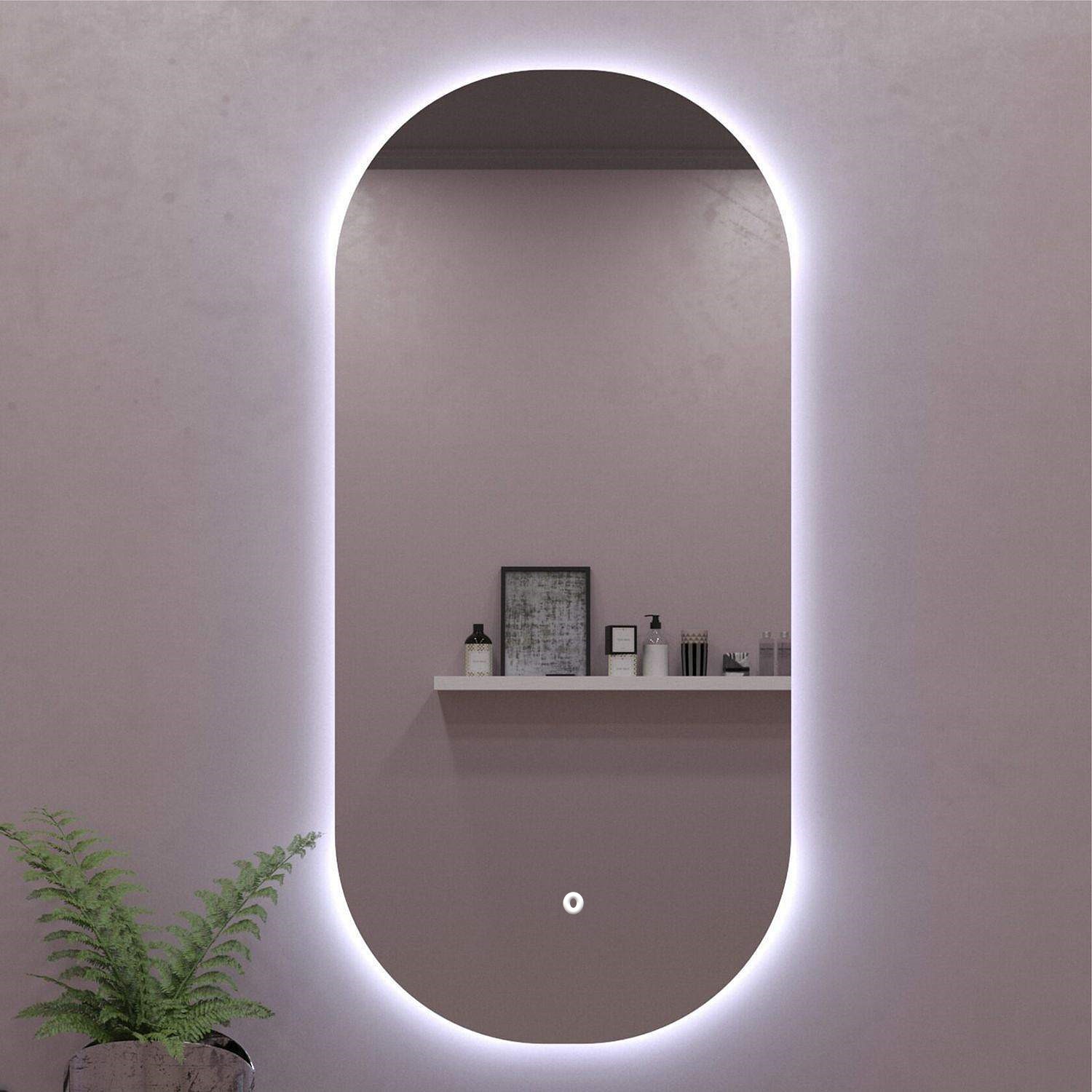Зеркало OLV Slavio Maluchini для ванной с холодной LED-подсветкой 100х60 см