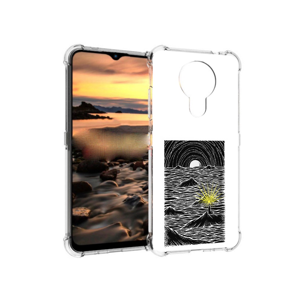 

Чехол MyPads Tocco для Nokia 1.4 маяк в черно белом море (PT159954.115.460), Прозрачный, Tocco