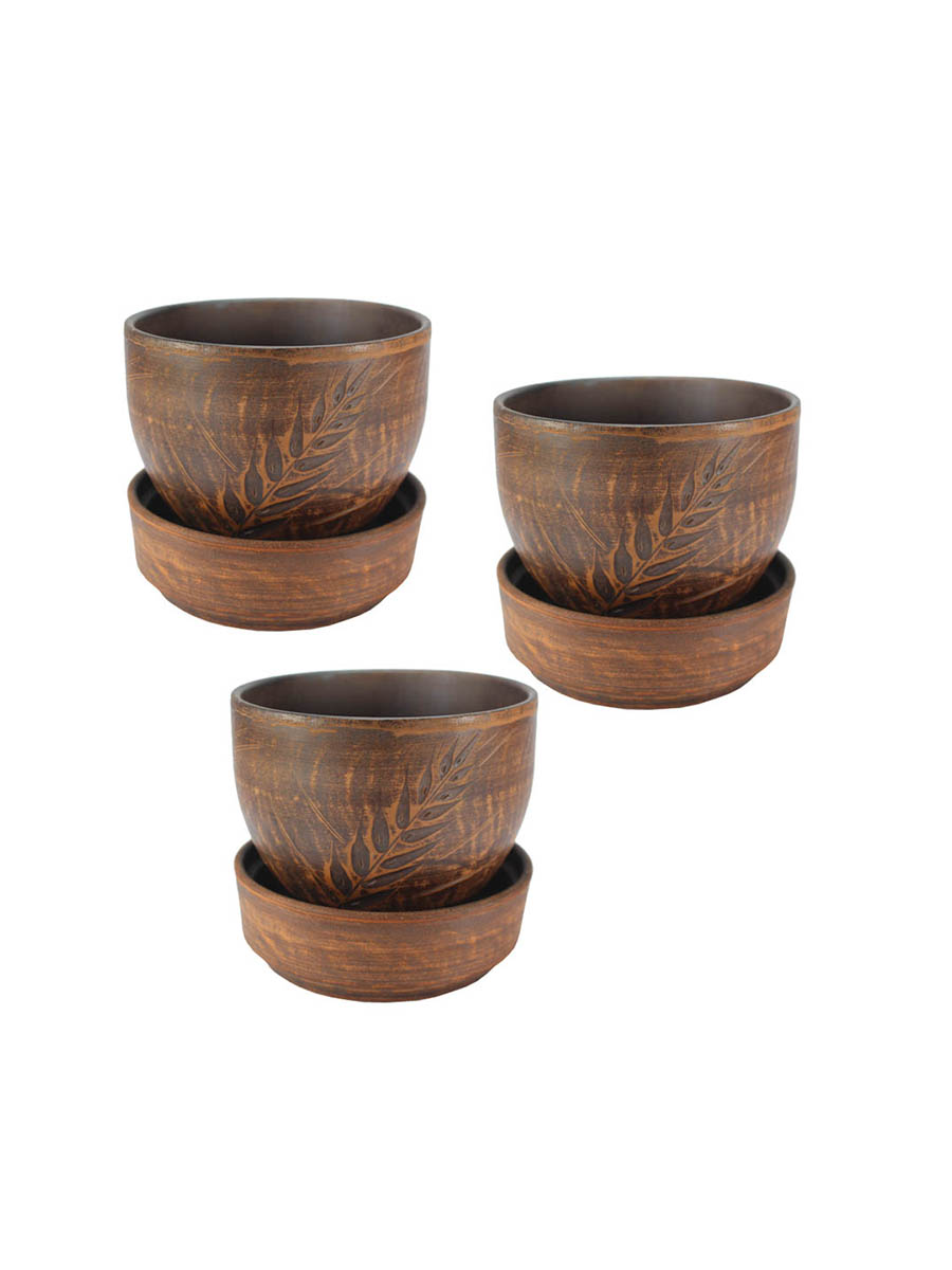 

69КАШ145.3.П01 Горшок для цветов Колос 3шт 0,6л