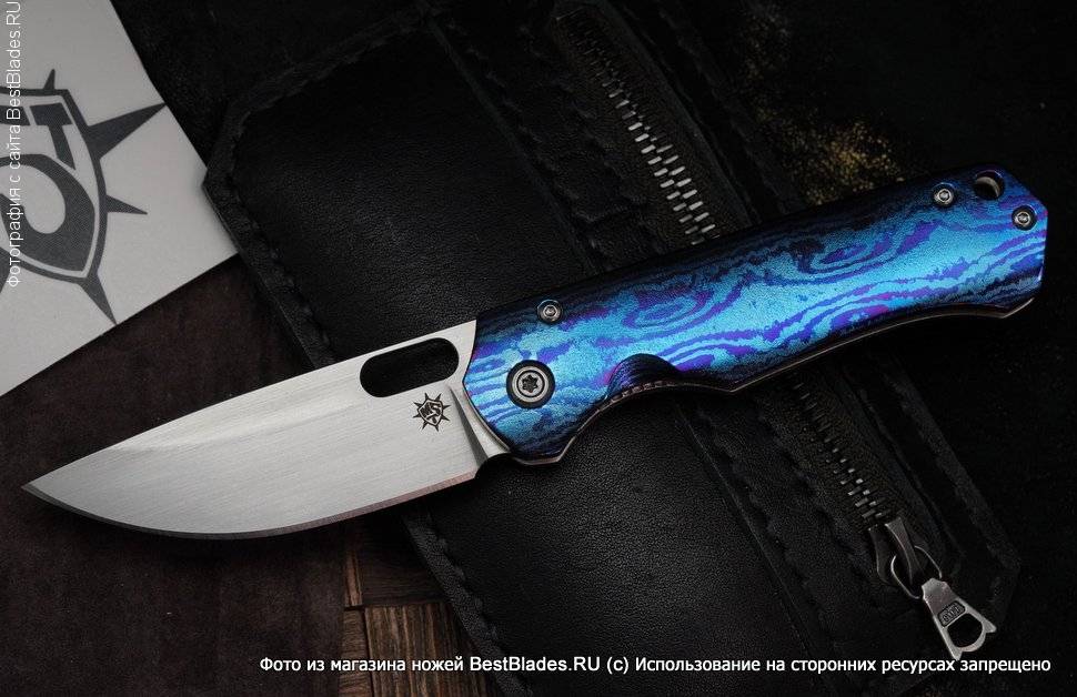 фото Кастомный нож mst knives technik тимаскус/orange peel, m390/сатин