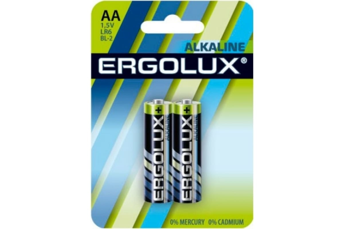 Батарейка AA LR6 1.5V блистер 2шт. (цена за 1шт.) Alkaline ERGOLUX  1шт
