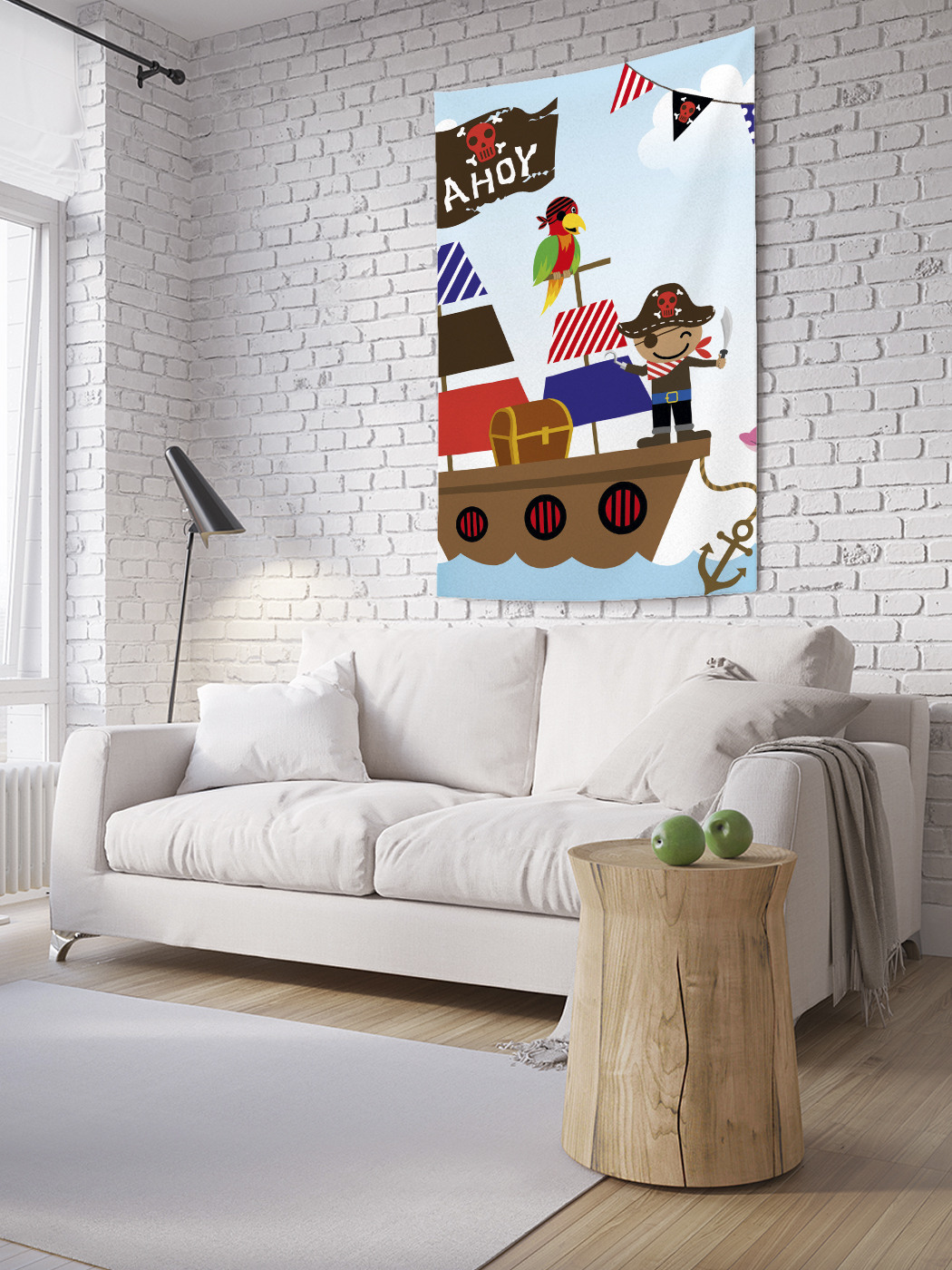 

Вертикальное фотопанно на стену JoyArty Детский кораблик пиратиков 150x200 см, Детский кораблик пиратиков