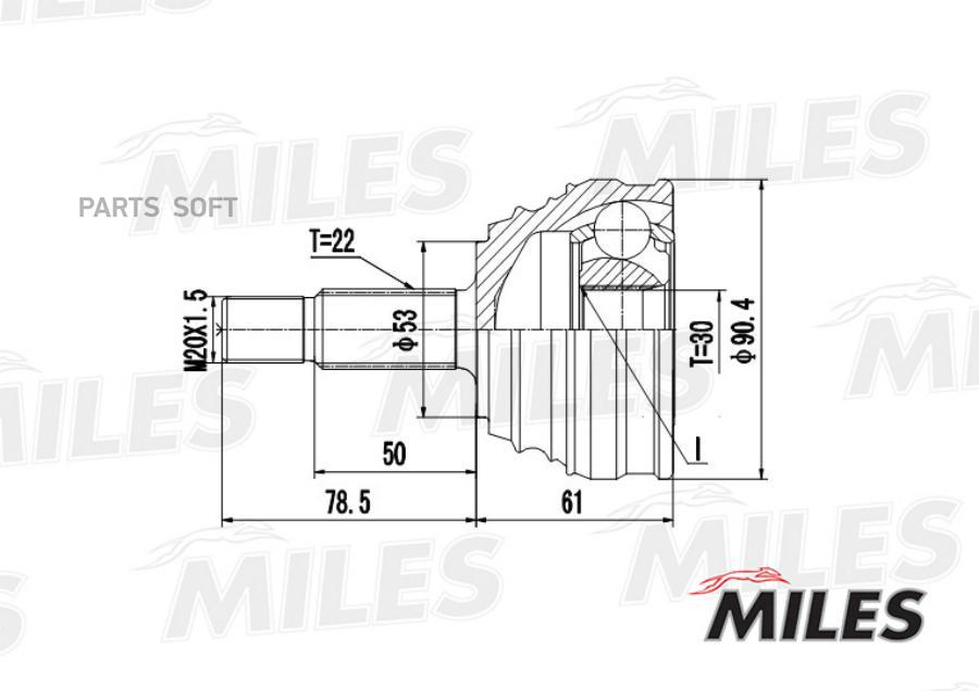 

Шрус Наружный Vw G3/Passat 1.6-2.0 88-02 (Gkn 301948) Ga20517 Miles арт. GA20517