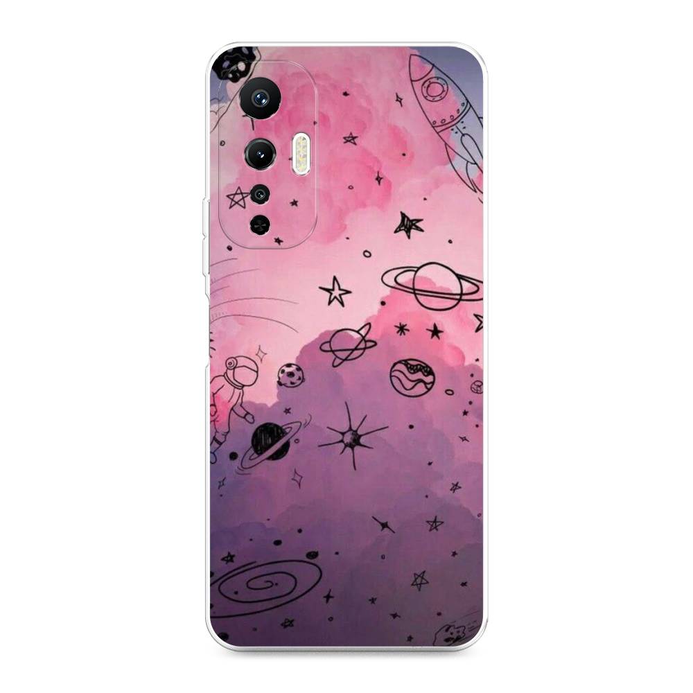 

Чехол Awog на Infinix Hot 20S "Радуга планет 3", Черный;розовый, 3103650-4