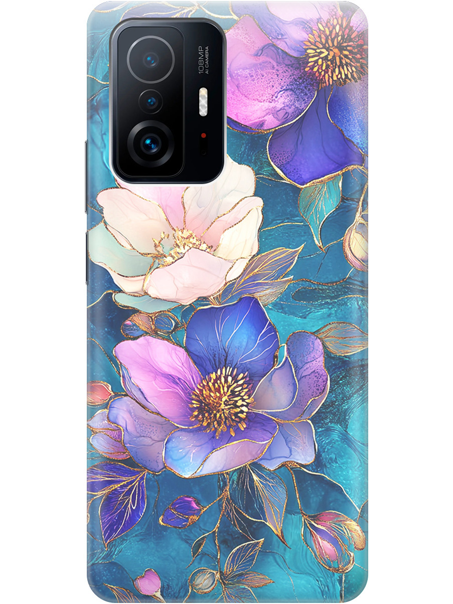 

Силиконовый чехол на Xiaomi 11T / 11T Pro с принтом "Фиолетовые цветы и листья", Прозрачный;белый;синий, 732395223