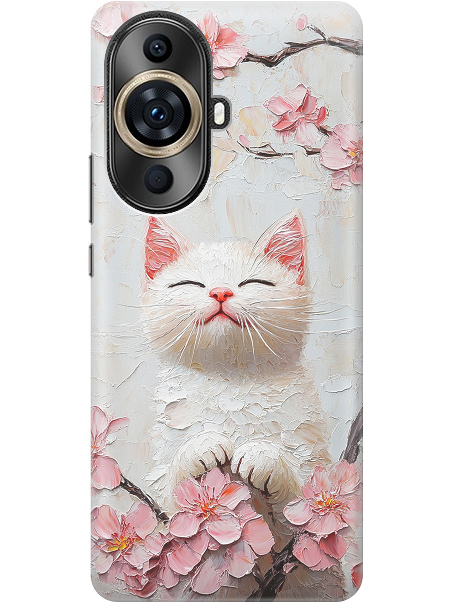 

Силиконовый чехол на Huawei nova 11 Pro / Ultra с принтом "Котик и сакура", Прозрачный;белый;розовый, 769390212