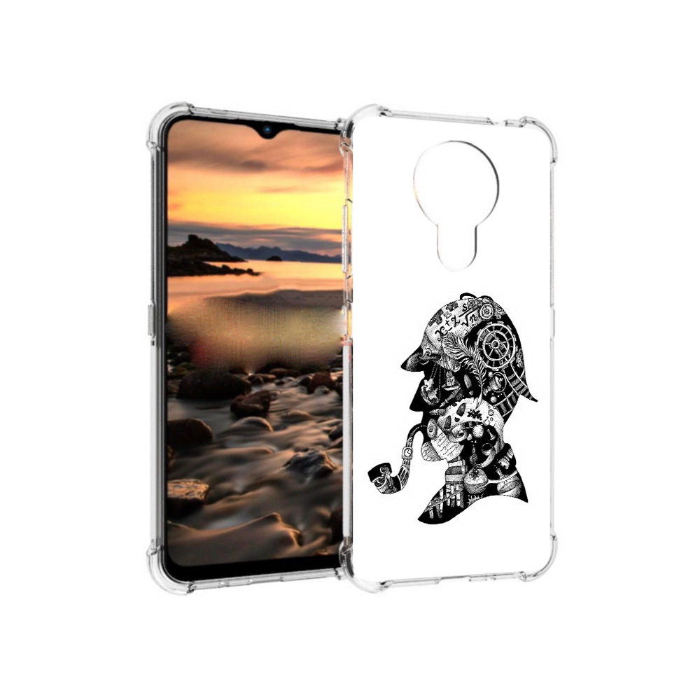 

Чехол MyPads Tocco для Nokia 1.4 мужчина с трубкой абстракция (PT159954.115.488), Прозрачный, Tocco