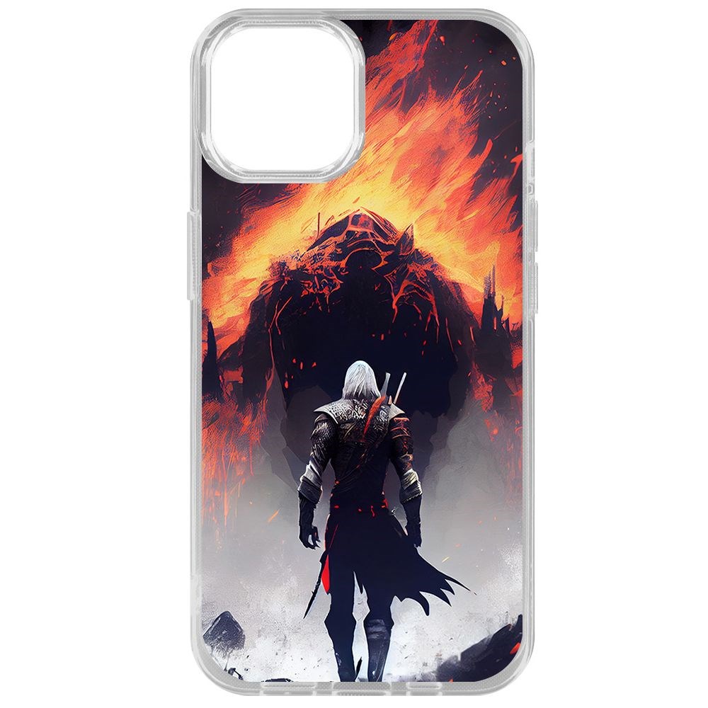 

Чехол-накладка Krutoff Clear Case Ведьмак. Геральт для iPhone 14, Прозрачный