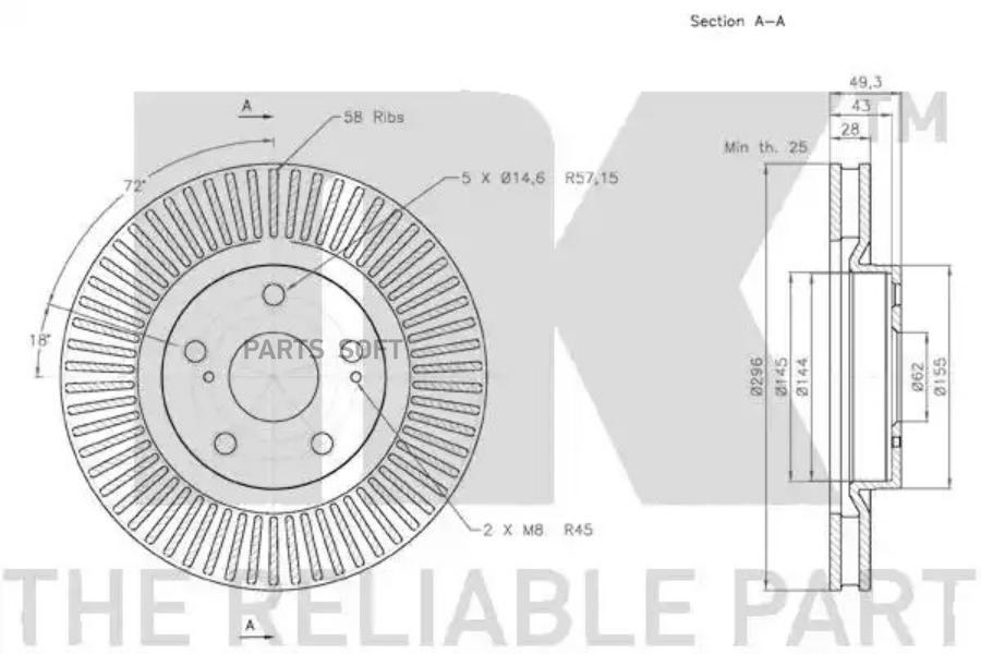 

Диск Тормозной Передний Toyota Camry Nk 2045117 Nk арт. 2045117